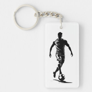 Soccer man with ball design. keychain