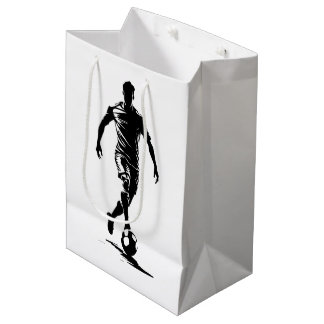Soccer man with ball design. medium gift bag