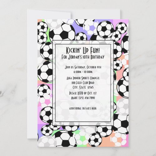 Soccer Mania Color Invitation