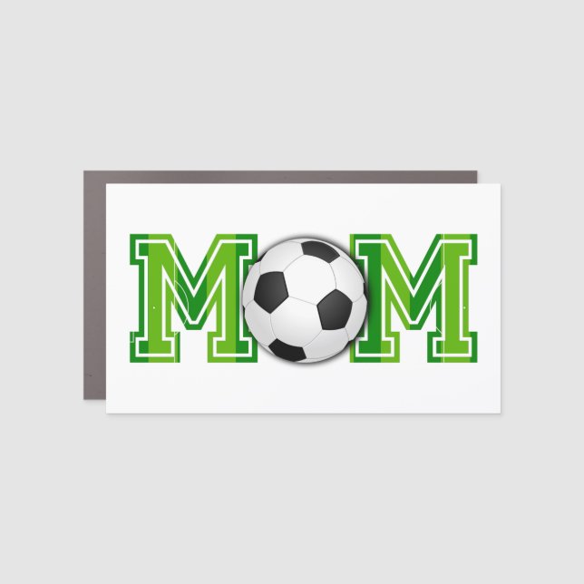 Soccer Mom Ball and Field Football Pitch Car Magnet (Front)