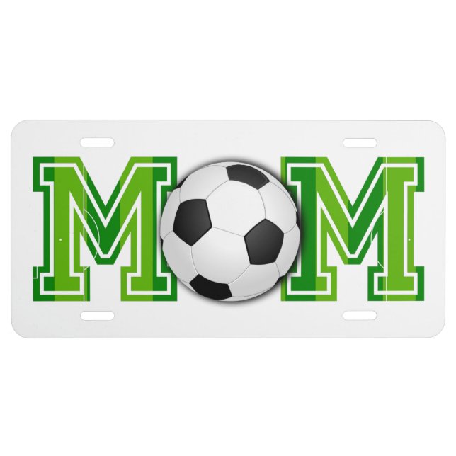Soccer Mom Ball and Field Football Pitch License Plate (Front)