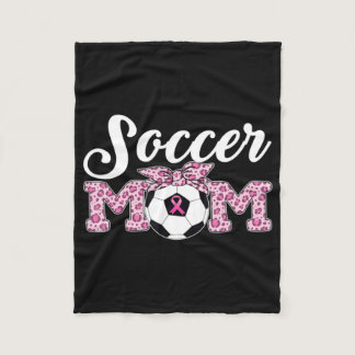 Soccer Mom Breast Cancer Awareness Pink Ribbon Leo Fleece Blanket