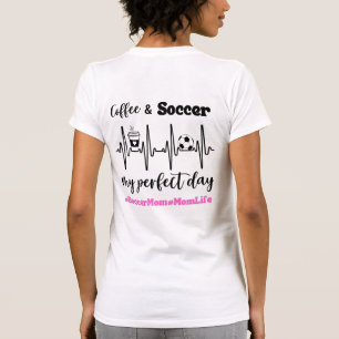Soccer Mom Coffee and Soccer heartbeat Funny T-Shirt