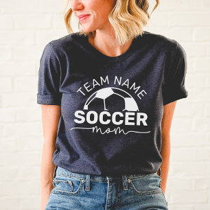 Soccer Mom Custom Team Name Number Navy Tri-Blend Shirt