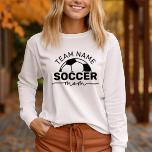 Soccer Mom Custom Team White Long Sleeve Tri-Blend Shirt