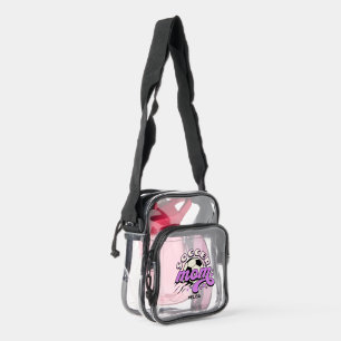 Soccer Mom Cute Retro Sports Clear Crossbody Bag