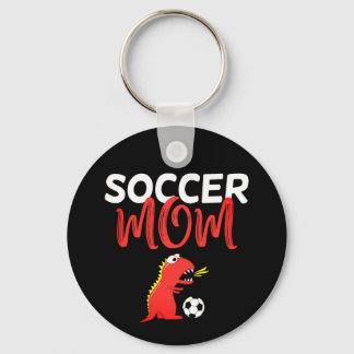 Soccer mom cute T-Rex dinosaur Keychain