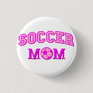 Soccer Mom Drawing And Text All Pink Button