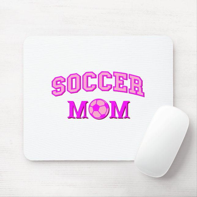 Soccer Mom Drawing And Text All Pink Mouse Pad (With Mouse)