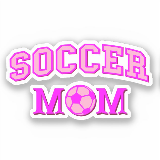 Soccer Mom Drawing And Text All Pink Sticker (Front)