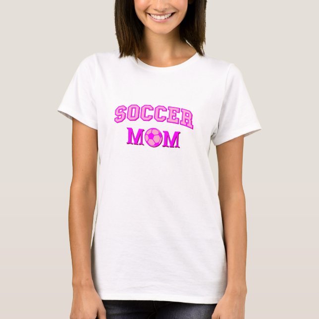 Soccer Mom Drawing And Text All Pink T-Shirt (Front)