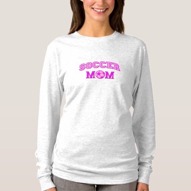 Soccer Mom Drawing And Text All Pink T-Shirt (Front)
