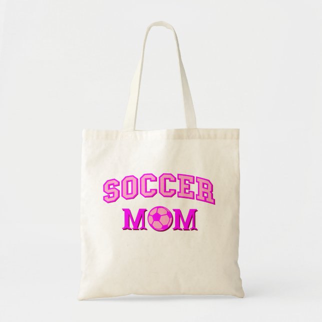 Soccer Mom Drawing And Text All Pink Tote Bag (Front)