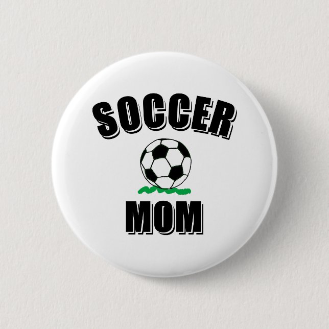 Soccer Mom Drawing And Text Button (Front)