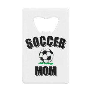 Soccer Mom Drawing And Text Credit Card Bottle Opener
