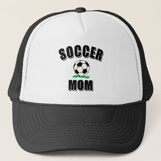 Soccer Mom Drawing And Text Trucker Hat (Front)