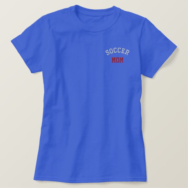 Soccer, Mom Embroidered Shirt (Design Front)