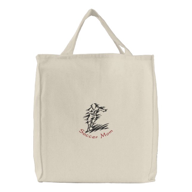 Soccer Mom Embroidered Tote (Front)
