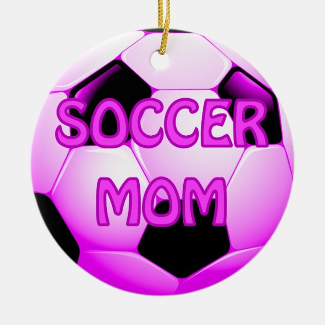 Soccer Mom Football Ornamet Ceramic Ornament (Front)