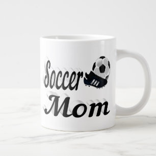 Soccer Mom half text Giant Coffee Mug