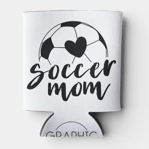 Soccer Mom Heart Ball Can Cooler