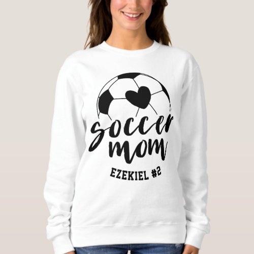 Soccer Mom Heart Ball Personalized Gift for mama Sweatshirt