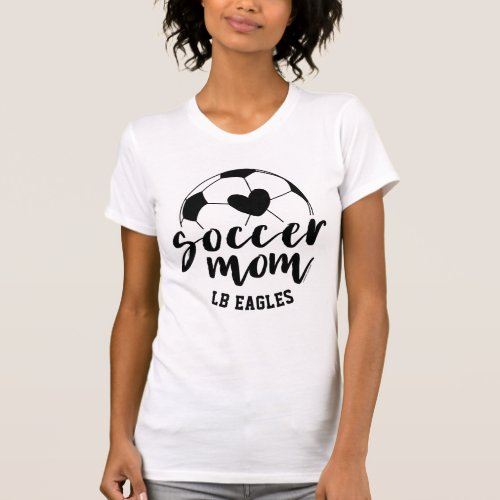 Soccer Mom Heart Ball Personalized Name and Number T_Shirt