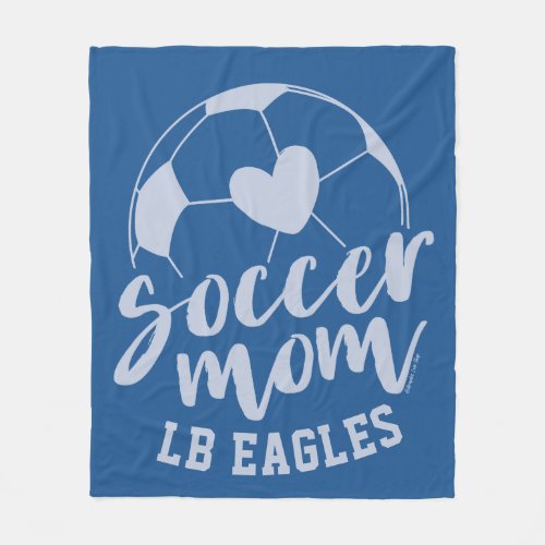 Soccer Mom Heart Ball Personalized Team Fleece Blanket