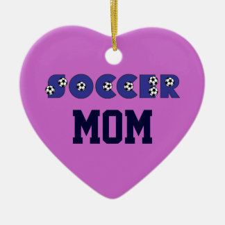 Soccer Mom in Blue Ceramic Ornament