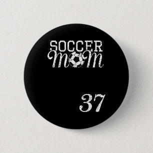 Soccer Mom Jersey Number 37 Favorite Player #37 Te Button