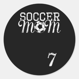 Soccer Mom Jersey Number 7 Favorite Player #7 Team Classic Round Sticker