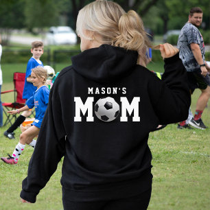 Soccer Mom Kid's Name Parent Black Hoodie