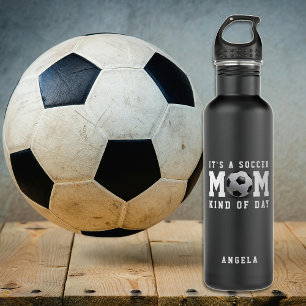 Soccer Mom Kind of Day Black Stainless Steel Water Bottle