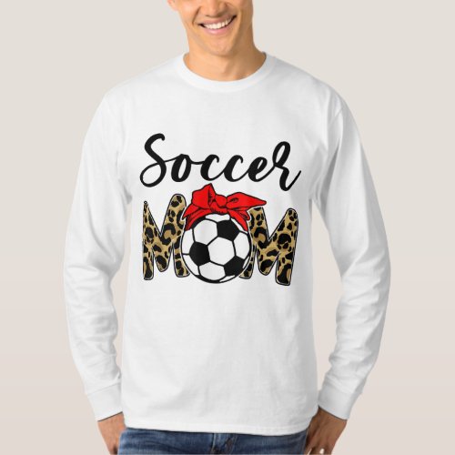 Soccer Mom Leopard Funny Soccer Ball Bandana Mothe T_Shirt