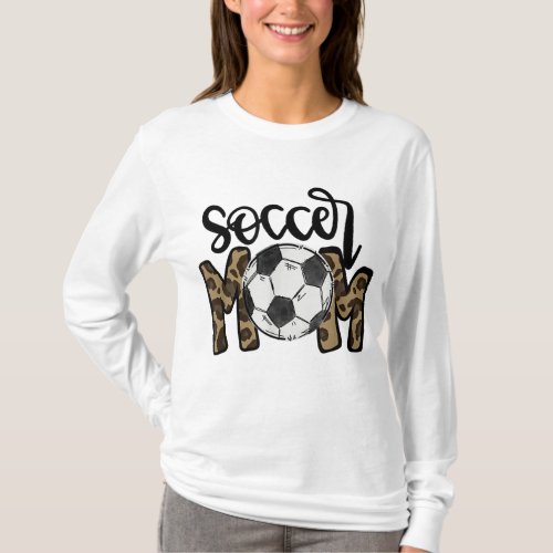 Soccer Mom Leopard Funny Soccer Mom Mothers Day T_Shirt