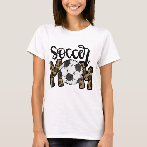 Soccer Mom Leopard Funny Soccer Mom Mothers Day T_Shirt