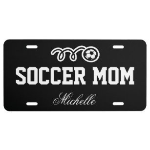 Soccer mom license plate   custom name and colors