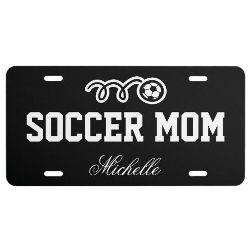 Soccer mom license plate  custom name and colors