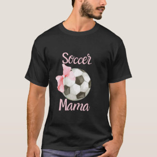 Soccer Mom Mama Pink Bow Coquette Preppy Aesthetic T-Shirt