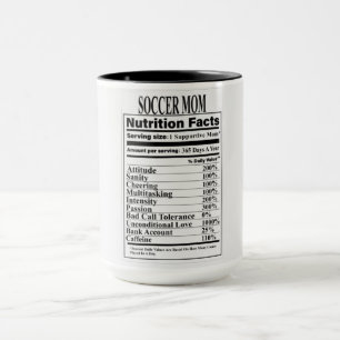 Soccer Mom Nutrition Facts Mug