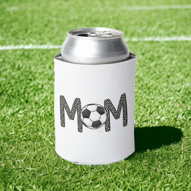 Soccer Mom Polka Dot Soccer Ball Custom Can Cooler (Creator Uploaded)