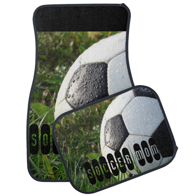 Soccer Mom - Soccer Ball in Green Grass Car Mat (Set)