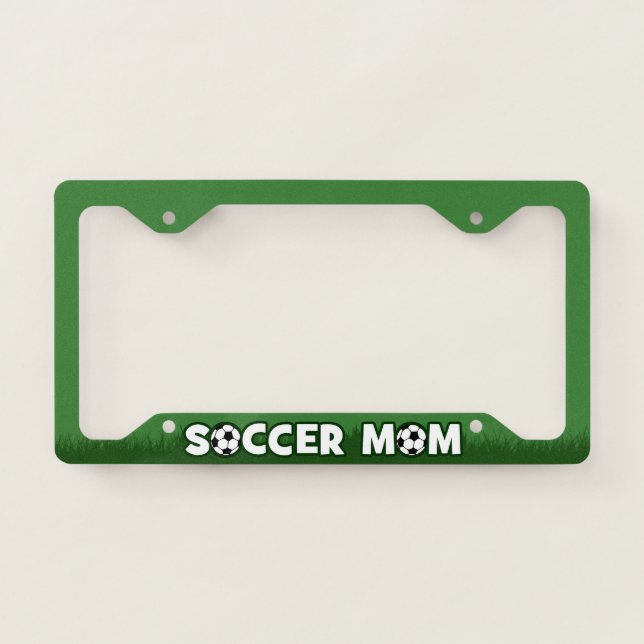 Soccer Mom | Soccer Balls | Sports Enthusiast License Plate Frame (Front)