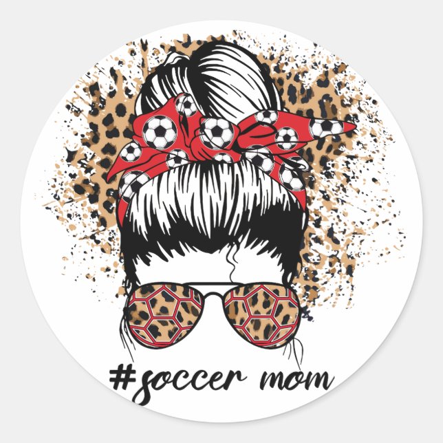 Soccer Mom │Soccer │Sports Classic Round Sticker (Front)