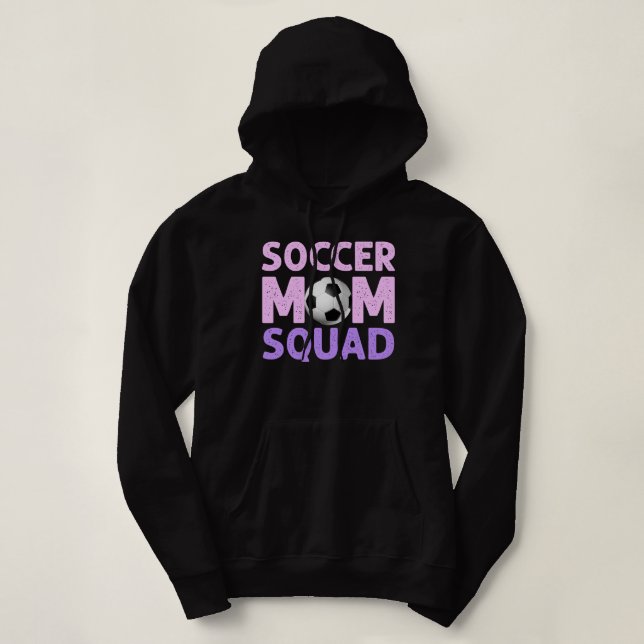 Soccer Mom Squad in Pink and Purple  Hoodie (Design Front)