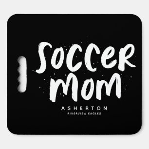 Soccer mom trendy type black white personalized seat cushion