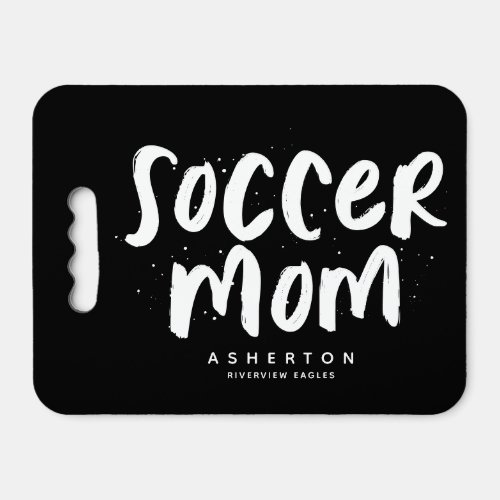 Soccer mom trendy type black white personalized seat cushion