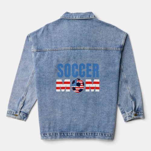 Soccer Mom USA Soccer Ball  Denim Jacket