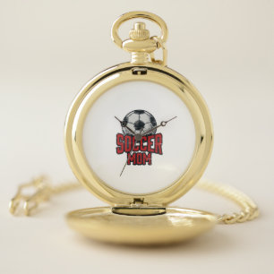 Soccer Mom Vintage Distressed Sports Shirt Design_ Pocket Watch