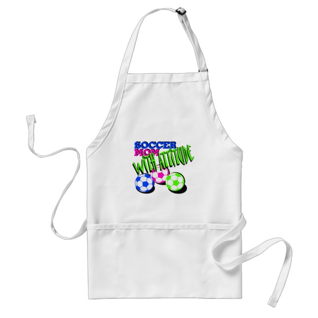 Soccer Mom with Attitude Adult Apron (Front)
